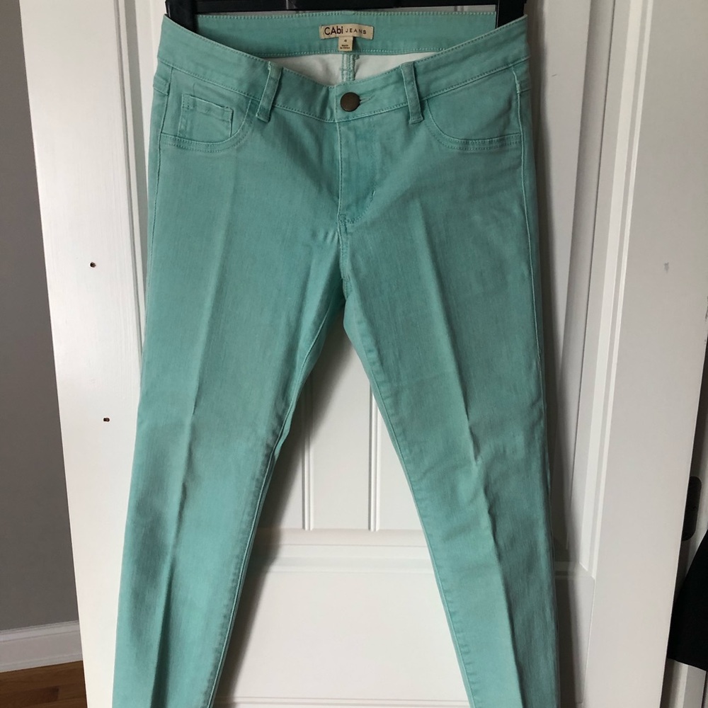 CABI skinny jeans. Seafoam  Size 4 NWOT